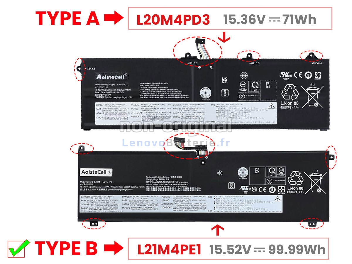 Batterie pour ordinateur portable Lenovo YOGA 7 16IAH7-82UF004CIV