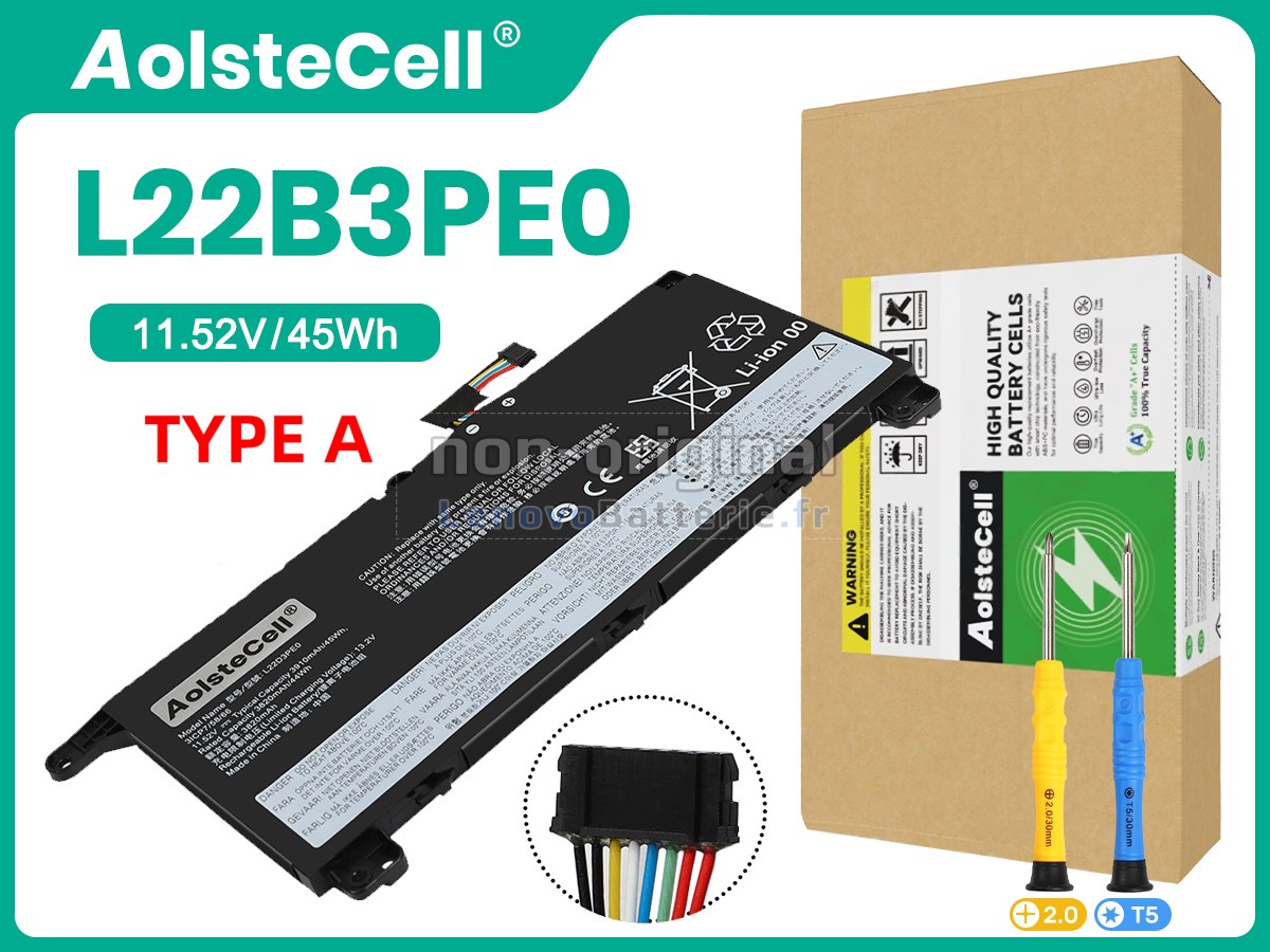 Batterie Lenovo ThinkBook L19M3PF1 - 11,4V 45Wh - Compatible ThinkBook 14-IML/IIL, 15-IML/IIL - Garantie 12 Mois