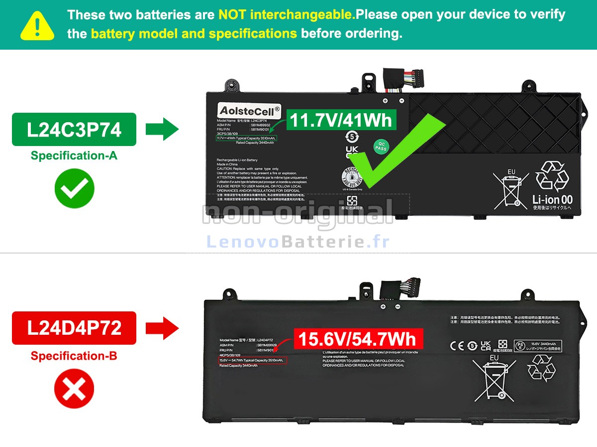 Batterie pour ordinateur portable Lenovo 5B11M90131